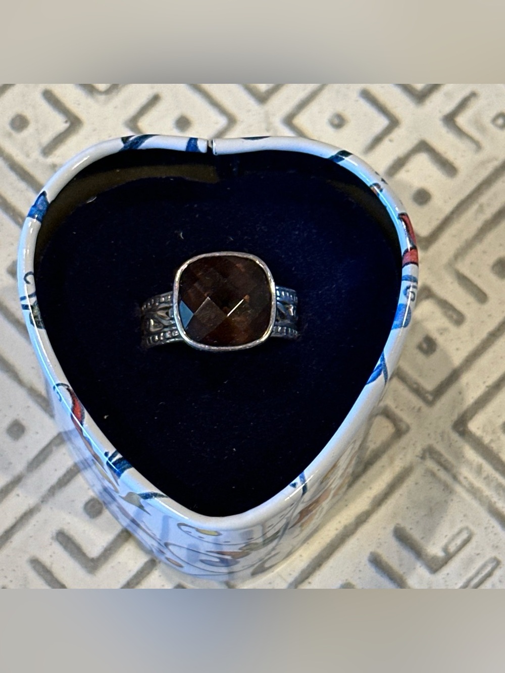Brighton Silver Ring with Smoky Quartz Size 8